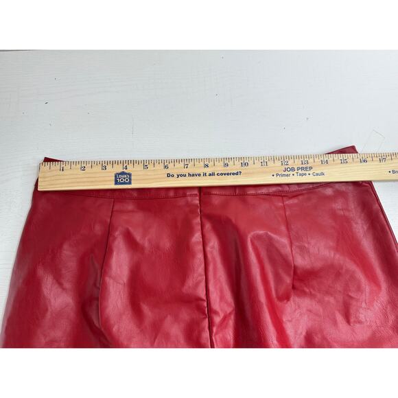 Lulus New! Fuchsia Pink Vegan Leather Mini Skirt Side Slit Goth Sexy Biker L - Picture 8 of 8
